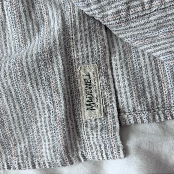 Madewell Gray Striped Button-Up Shirt - Picture 5 of 6